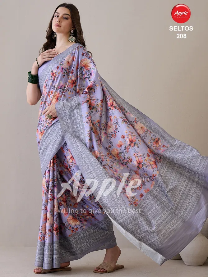 Seltos Vol 2 By Apple Cotton Silk Printed Daily Wear Sarees Wholesale Online
